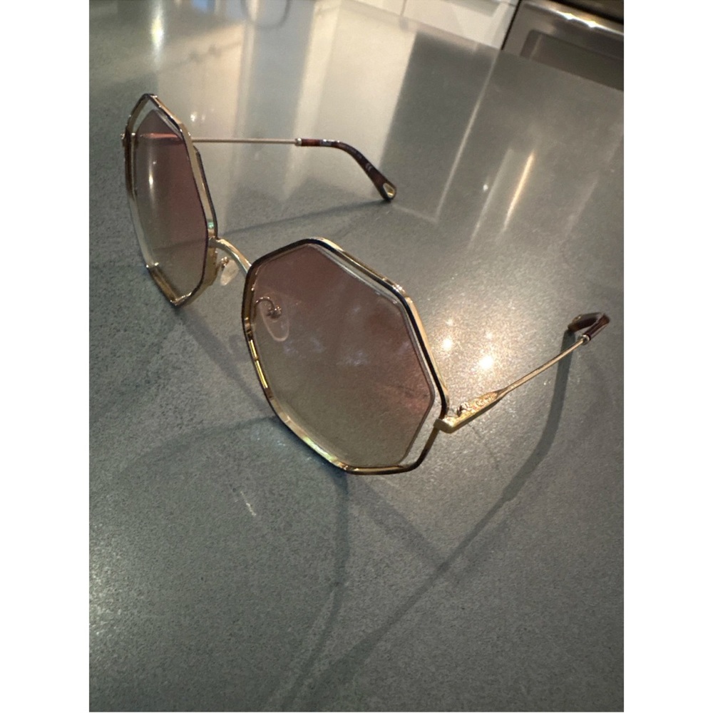 Chloé sunglasse octogonal poppy sunnies octogonal oversize metal miroir Frame - Picture 1 of 7